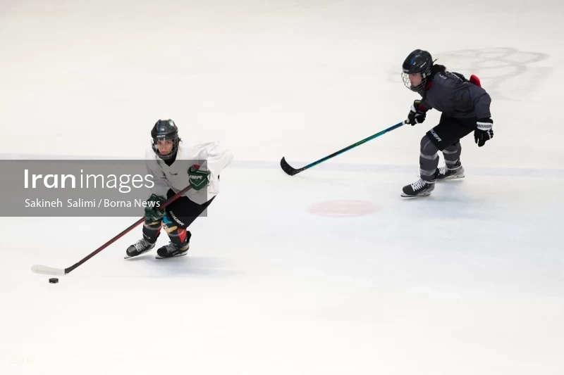 The training session of the Iranian women's national ice hockey team