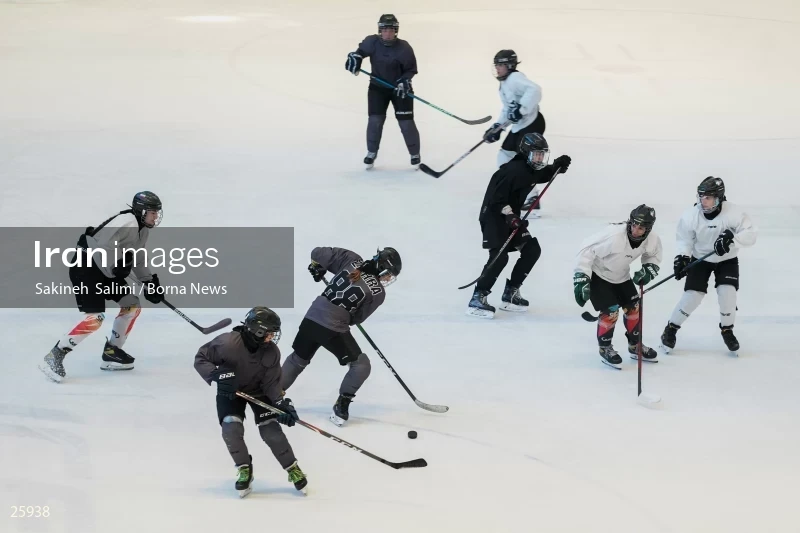 The training session of the Iranian women's national ice hockey team