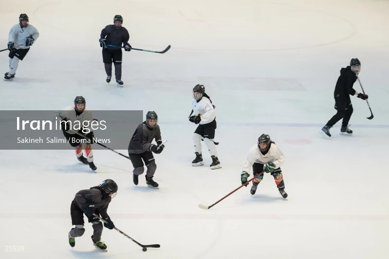 The training session of the Iranian women's national ice hockey team