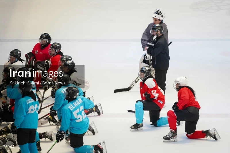 The training session of the Iranian women's national ice hockey team