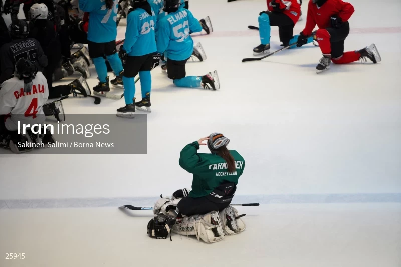 The training session of the Iranian women's national ice hockey team