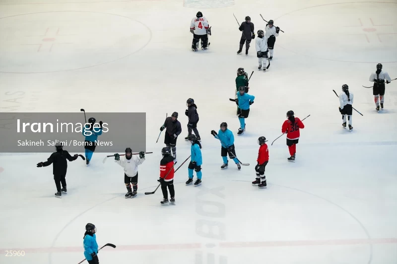 The training session of the Iranian women's national ice hockey team