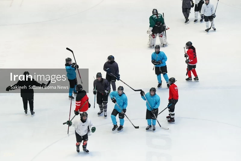 The training session of the Iranian women's national ice hockey team
