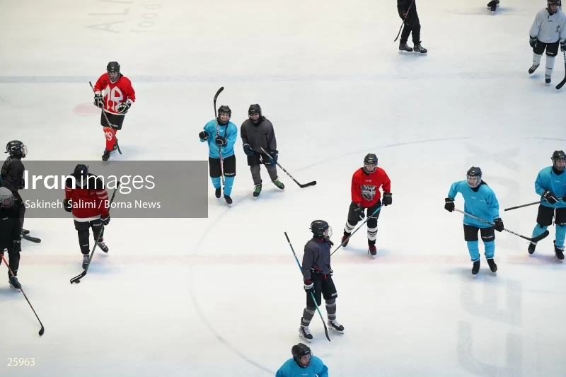 The training session of the Iranian women's national ice hockey team
