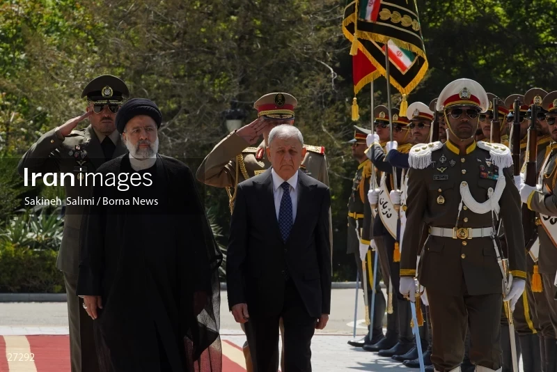 Ebrahim Raisi's official welcome to the President of Iraq