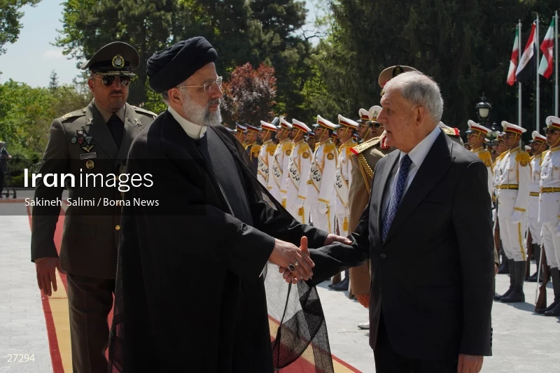 Ebrahim Raisi's official welcome to the President of Iraq