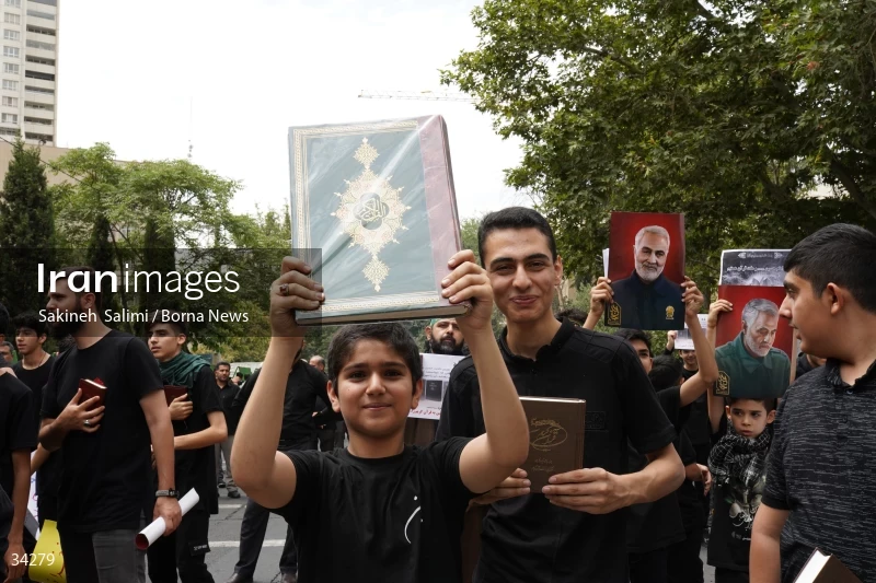 Students gathering in front of the Swedish embassy in Tehran