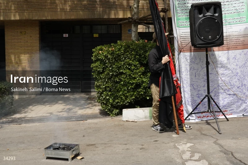 Students gathering in front of the Swedish embassy in Tehran