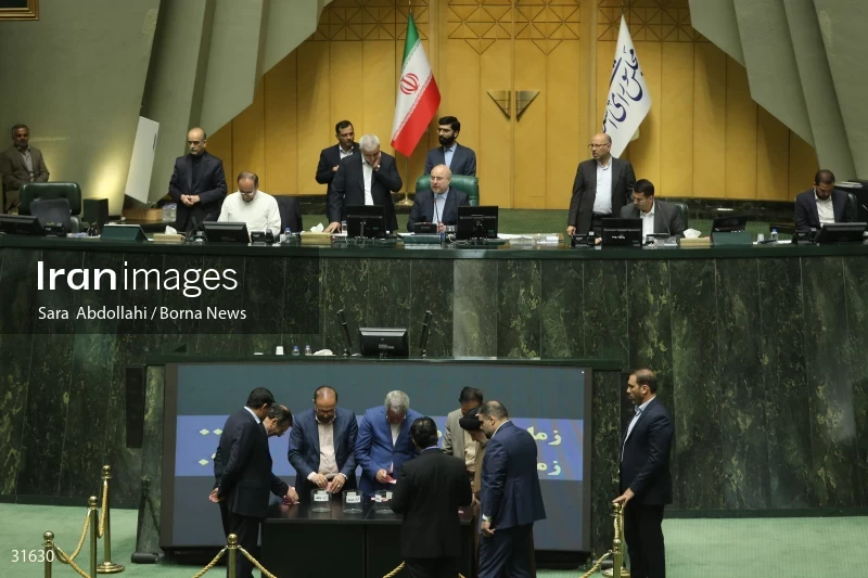 The meeting of Iranian Parliament to review the qualifications of the proposed Minister of Agriculture