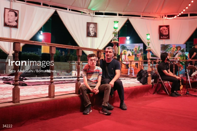 Mourning in the Ashurai tent of Haft Tir square in Tehran