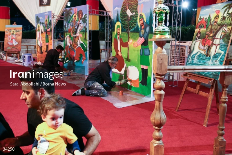 Mourning in the Ashurai tent of Haft Tir square in Tehran