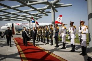 President Kolinda Grabar-Kitarović arrives in Tehran