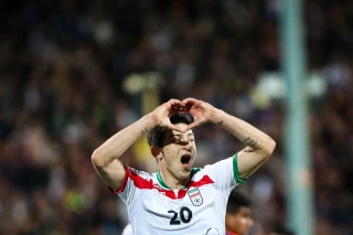Sardar Azmoun celebrates after scoring goal