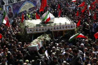 The funeral ceremony of Milad Heidari and Meghdad Mahghani Jafarabadi