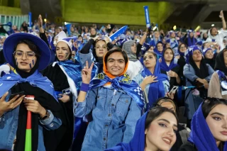 The first attendance of women in the stadium in a match of the Premier Football League of Iran
