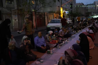 Iftar banquet ceremony in Tehran streets