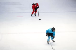 The training session of the Iranian women's national ice hockey team