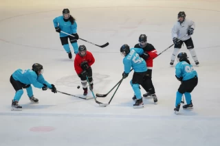 The training session of the Iranian women's national ice hockey team