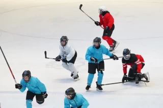 The training session of the Iranian women's national ice hockey team