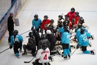 The training session of the Iranian women's national ice hockey team