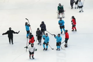 The training session of the Iranian women's national ice hockey team