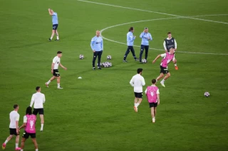 تمرین تیم فوتبال منچستر سیتی پیش از فینال لیگ قهرمانان اروپا
