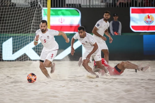 دیدار تیم‌های فوتبال ساحلی ایران - تاهیتی - جام جهانی فوتبال ساحلی ۲۰۲۴ امارات