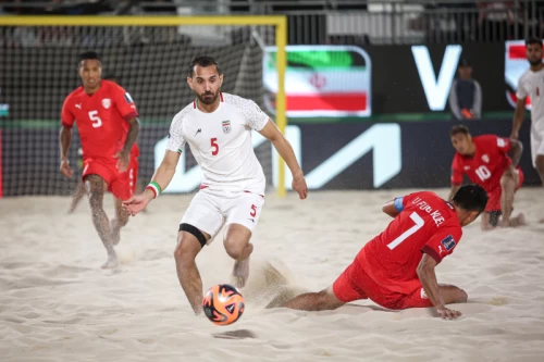دیدار تیم‌های فوتبال ساحلی ایران - تاهیتی - جام جهانی فوتبال ساحلی ۲۰۲۴ امارات