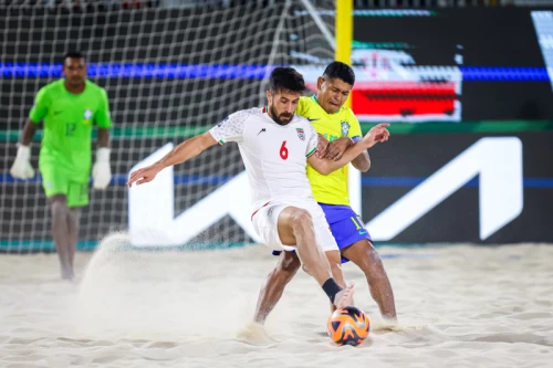 دیدار تیم‌های فوتبال ساحلی ایران - برزیل - جام جهانی فوتبال ساحلی ۲۰۲۴ امارات