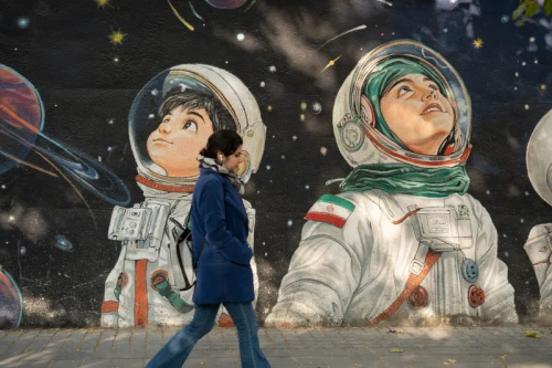 دیوارنگاره خیابان انقلاب در روز دانشجو